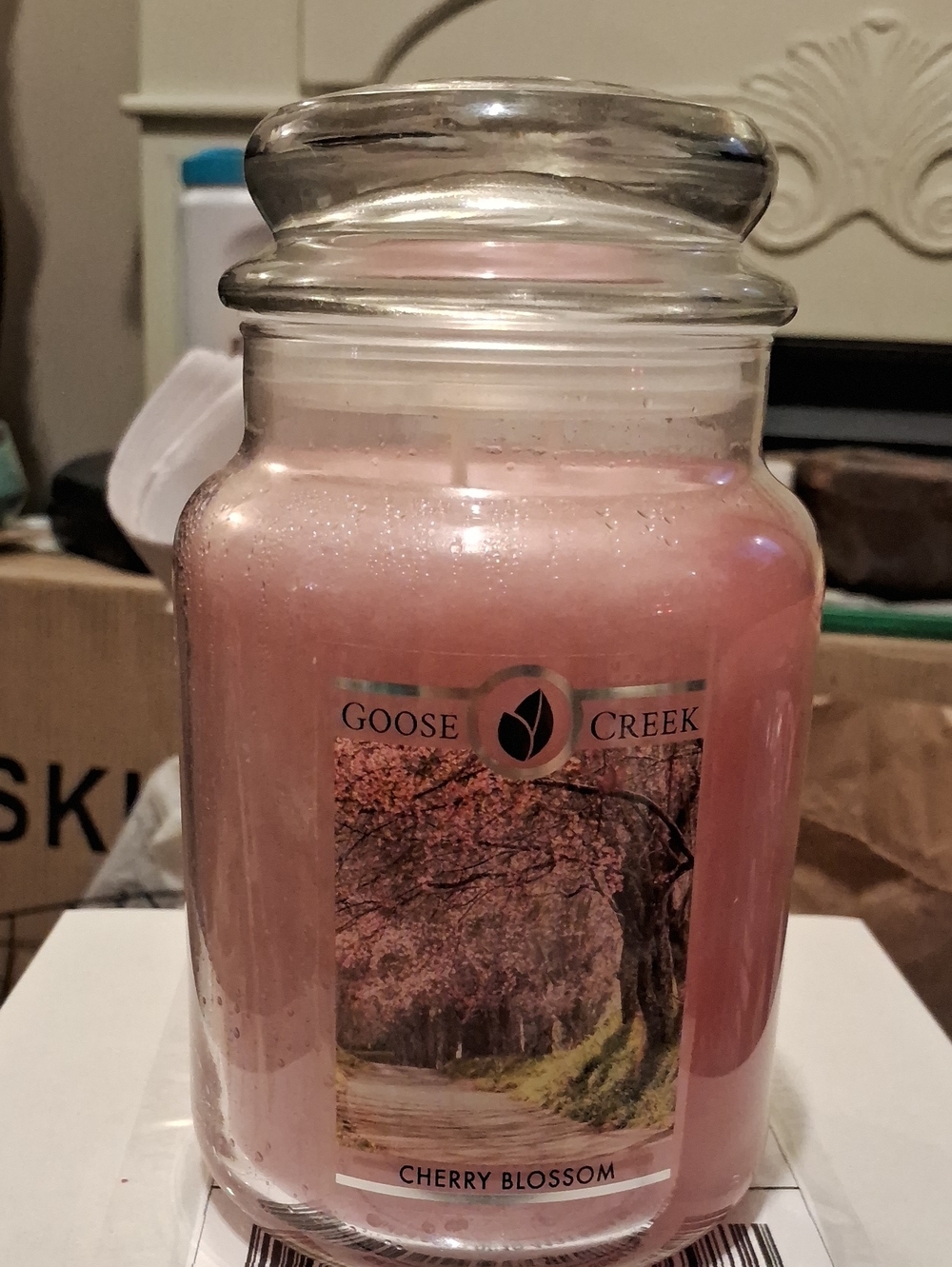 Goose Creek Cherry Blossom Pink Jar Candle